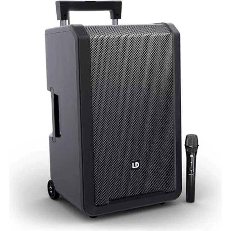LD SYSTEMS ANNY 12 HHD, 12" Mobiler Bluetooth PA-Lautsprecher mit Akku, 6-Kanal-Mixer und 1 Funkmikrofon, schwarz – Bild 1