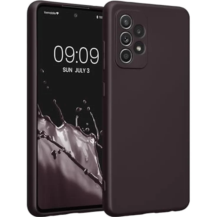 kwmobile Handyhülle für Samsung Galaxy A52/A52 5G/A52s 5G - weiche Silikon Case in Metallic Brombeere mit rutschfester und reißfester Schutzhülle – Bild 1