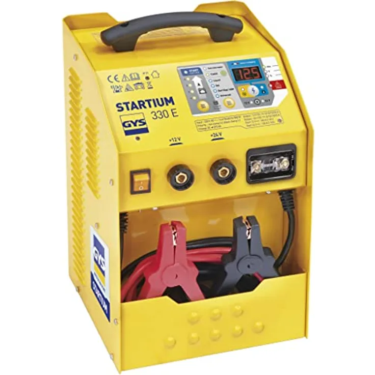 GYS STARTIUM 330E 026469 Automatikladegerät, Schnellstartsystem für 12/24V Batterien, 5A-25A, inklusive Timer- und Lichtmaschinen-Testfunktion