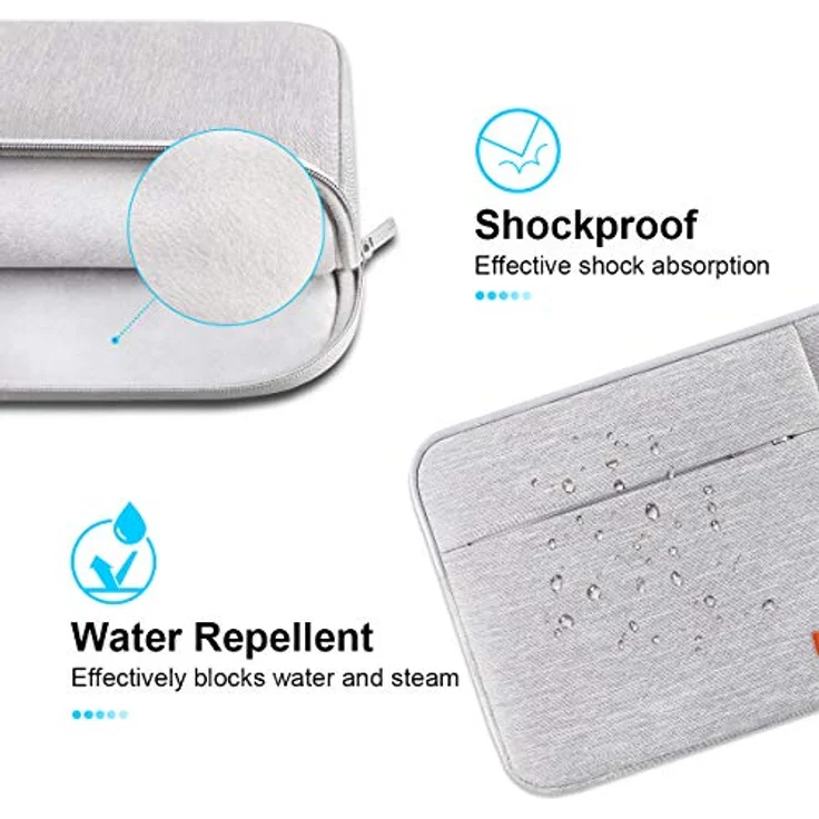 Lacdo 11-15,6 Zoll wasserabweisend Laptop Sleeve Tasche/Laptop Computer Tasche/Aktentasche/Ultrabook Laptop Tasche/Tasche Mehrfarbig grau 15,6 Zoll – Bild 3