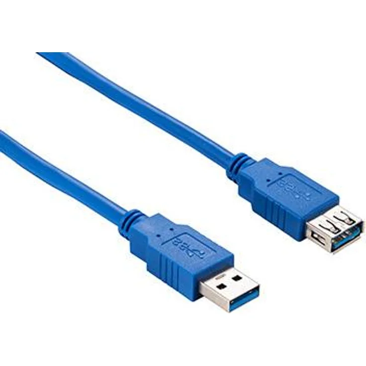 Hamlet XCU3A-MF18, USB 3.2 Gen 1 Kabel, 1,8 m, USB A zu USB A, Datenübertragungsrate 5 Gbit/s, Blau
