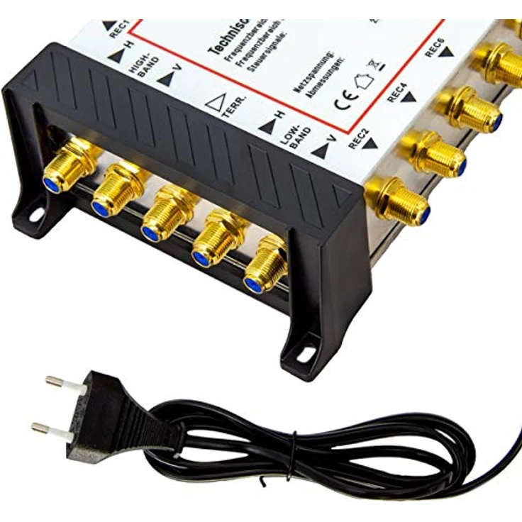 PremiumX SAT-Multischalter Set 5/16 Deluxe mit Quattro LNB und 40x F-Stecker, 4x SAT Eingänge, 16 Ausgänge, für HDTV 4K UHD Empfang – Bild 6