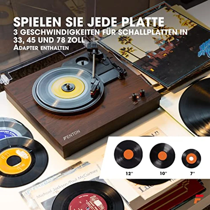 Fenton RP165D Plattenspieler-Set Dunkles Holz, dunkelbraun – Bild 8