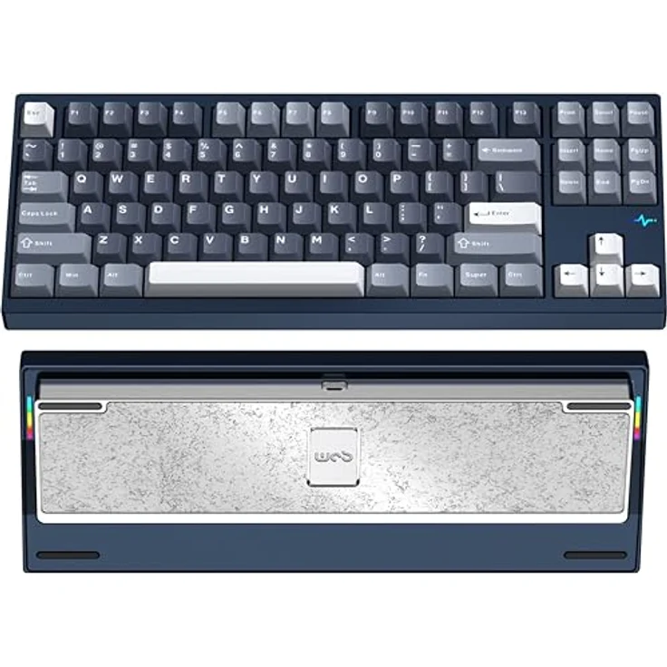 CutiePcs WOBKEY Crush 80 Reboot, Mechanische Tastatur mit 5-Sekunden-Schnellverschluss, Dreifach-Verbindungsmodi, CNC Aluminium, überragende Akustik, Pro Marineblau – Bild 1