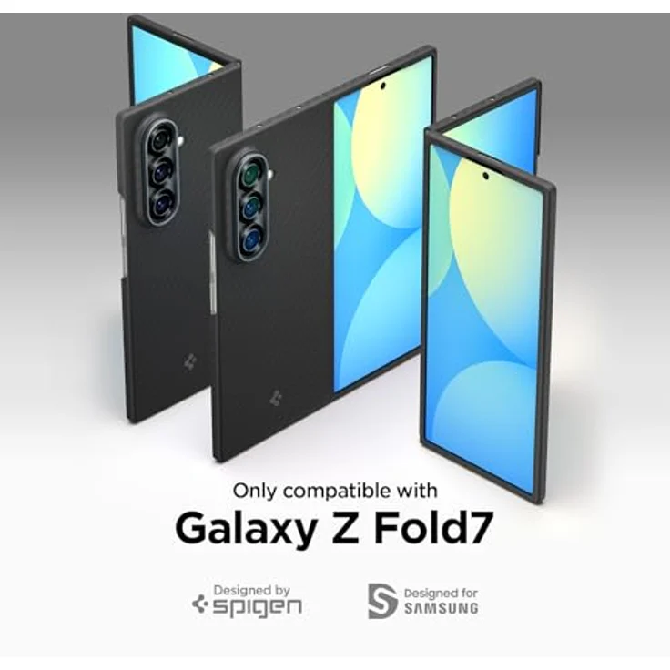 Spigen Air Skin Aramid Hülle für Samsung Galaxy Z Fold 7, ultraleichte Schutzhülle in Schwarz mit maßgeschneidertem Design und geringer Gerätestärke – Bild 2