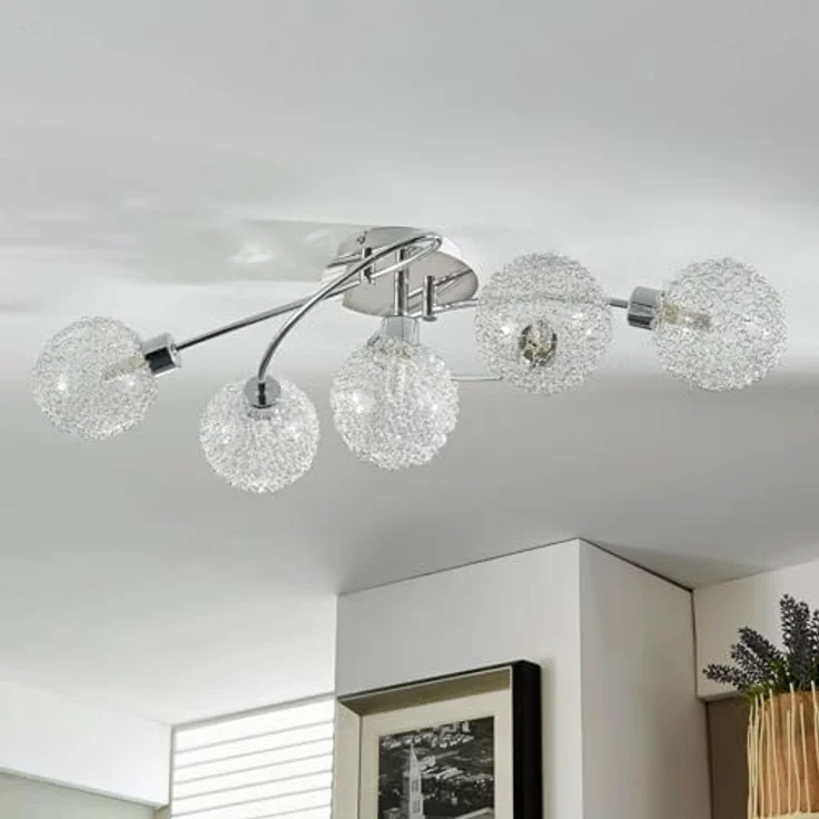 Lindby Deckenlampe 'Ticino' (Modern) in Chrom aus Metall (5 flammig, G9) - Smarte Deckenbeleuchtung, Flurleuchte - Lindby Wandleuchte für eine gemütliche Atmosphäre – Bild 3