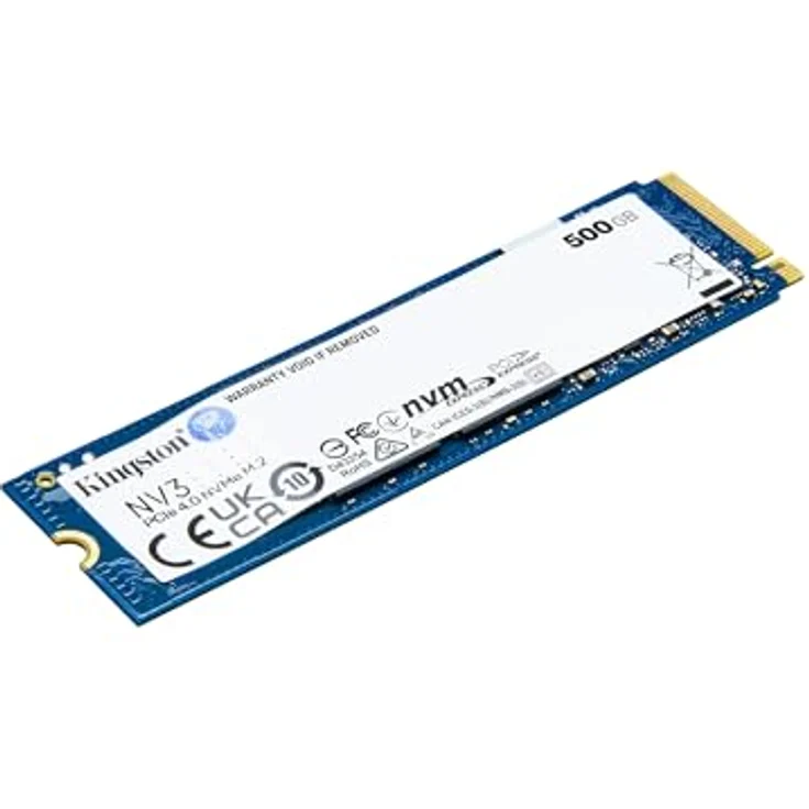 Kingston NV3 NVMe PCIe 4.0 Interne SSD 500GB M.2 2280-SNV3S/500G, Gen 4x4 NVMe PCIe-Leistung, Schwarz – Bild 2