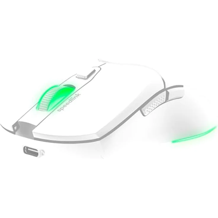 Speedlink Velox Wireless RGB Gaming Maus, kabellose PC Maus mit Akku, 4800dpi, PixArt PAW3212, programmierbar, RGB LED Beleuchtung, weiß – Bild 2