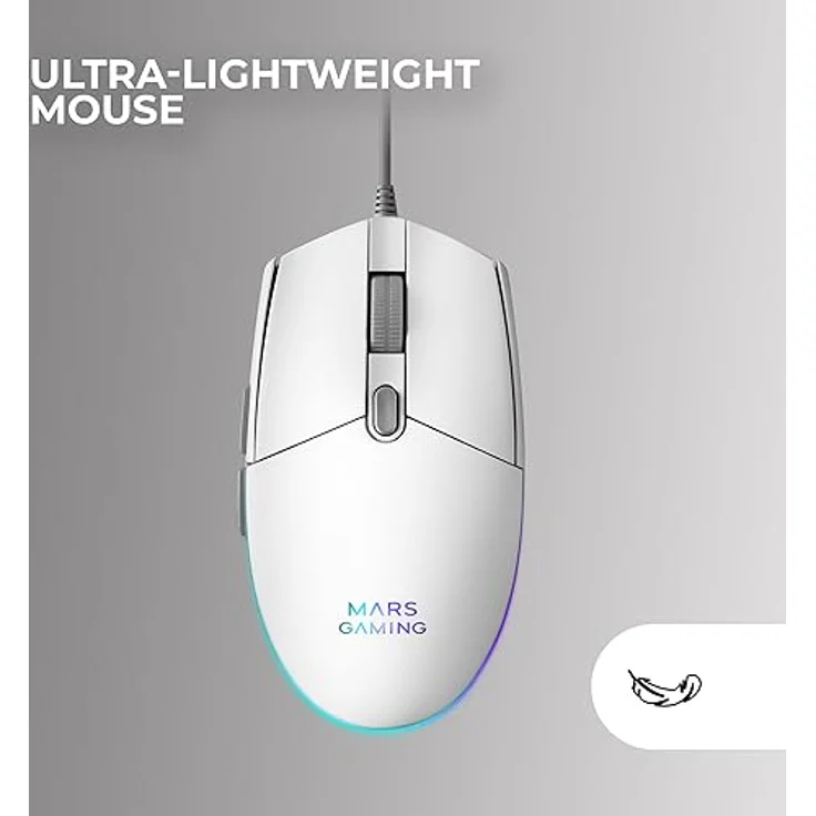 Mars Gaming MCP-RGB3, Gaming-Set mit RGB-Tastatur, RGB-Maus 3200 DPI, Over-Ear Headset und XXL-Mousepad, Weiß, Französische Sprache – Bild 4