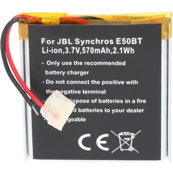AccuCell Akku kompatibel mit JBL Synchros E50BT, Li-Ion, 3,7V, 570mAh, 2,1Wh, Built-in, ohne Werkzeug – Bild 2