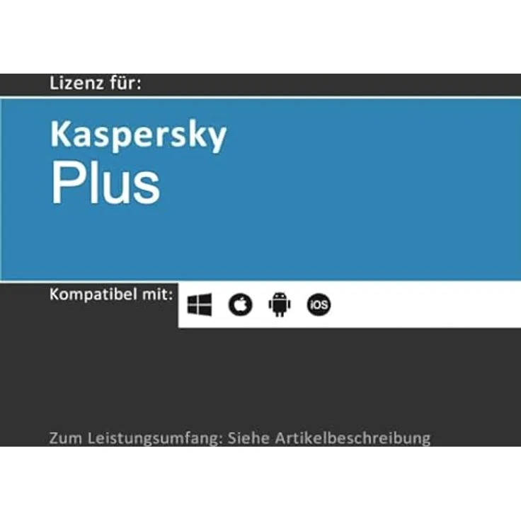 Lizenz für Kaspersky Plus inkl. unbegr. VPN | 2023 | 1-10 Gerät(e) | 1-2 Jahr(e) | Vollversion | Windows/MacOS/iOS/Android | Lizenzcode per Post (FFP) von softwareGO (1 Jahr, 10)