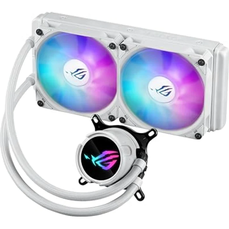 ASUS ROG STRIX LC III 240 ARGB White Edition All-in-One Flüssig-CPU-Wasserkühlung weiß (2x adressierbare ROG ARGB-Lüfter, Asetek-Pumpe 7. Generation V2, Intel LGA 1700, 1200, 115X, AMD AM5, AM4) – Bild 1