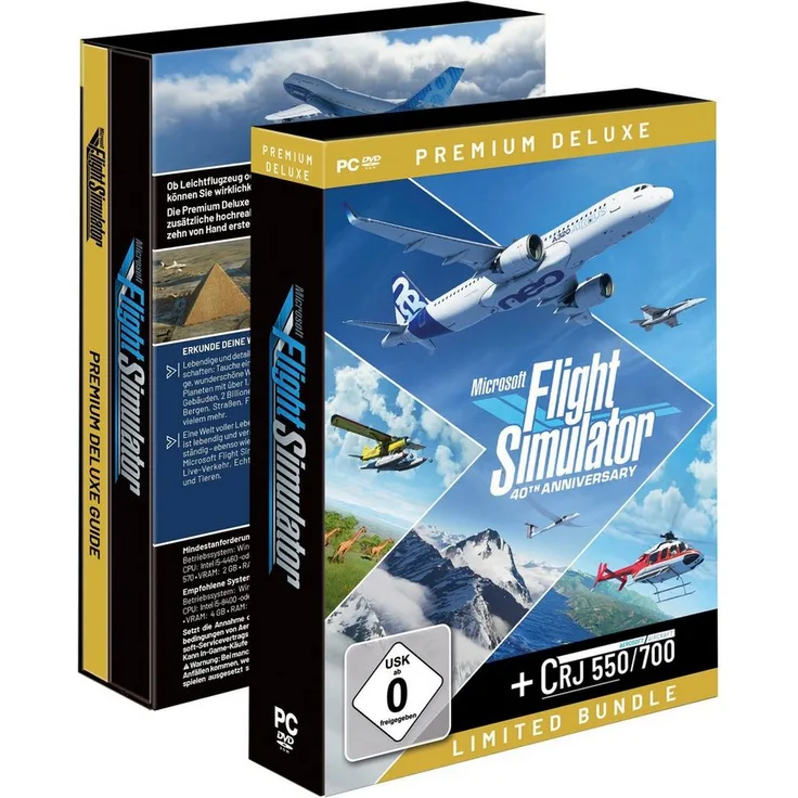 aerosoft Microsoft Flight Simulator Bundle Premium Deluxe + CRJ 550/700 PC, hochrealistische Flugzeuge und internationale Flugplätze