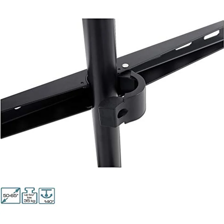 EasyLife - Design STAFFELEI Tripod TV-Stativ - Höhenverstellbar + Kabelmanagement - VESA bis 400x400 (Schwarz/Buche hell) – Bild 4