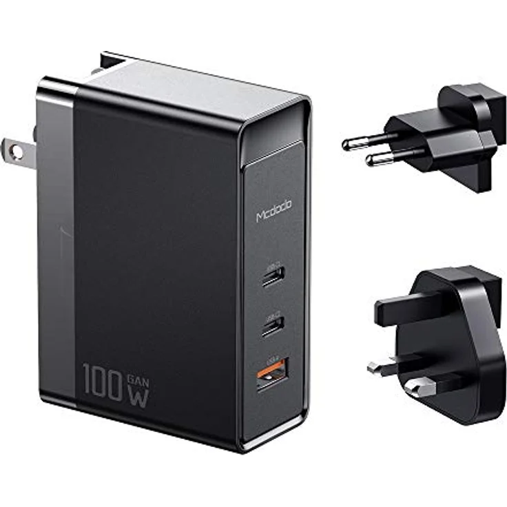 mcdodo Gan 100W 3-Port Fast Charger, Schwarz - Handy-Ladegerät – Bild 1