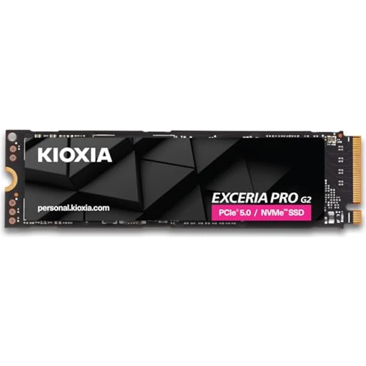 KIOXIA EXCERIA PRO G2, 1TB M.2 2280 NVMe SSD, PCIe 5.0, bis zu 14.900 MB/s Lesen, 13.700 MB/s Schreiben, internes Hochgeschwindigkeitslaufwerk für Laptop und Desktop-PC, Gaming, Content Creation, Videobearbeitung – Bild 1