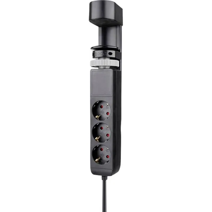 Neomounts by Newstar DS22-840BL6 VOLT Einbau-Tischsteckdose, 3 Schuko-Steckdosen und USB-A/C Anschlüsse mit 20W Power Delivery, schwarz