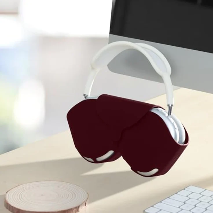 kwmobile Hülle kompatibel mit Apple AirPods Max, Silikon Case in Bordeaux Violett mit präzisen Cut-Outs und Druckknopfverschluss – Bild 3