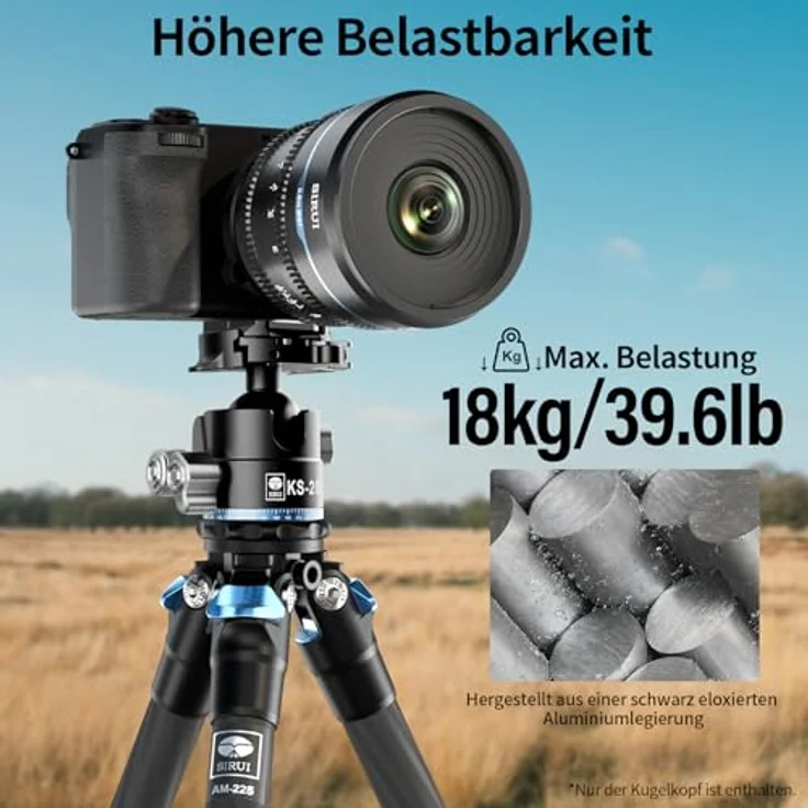 SIRUI KS-20 Kugelkopf für Stativ, 33 mm Low-Profile-Kugelkopf, 360° Panorama-Aluminiumlegierung, maximale Belastbarkeit 15 kg – Bild 5