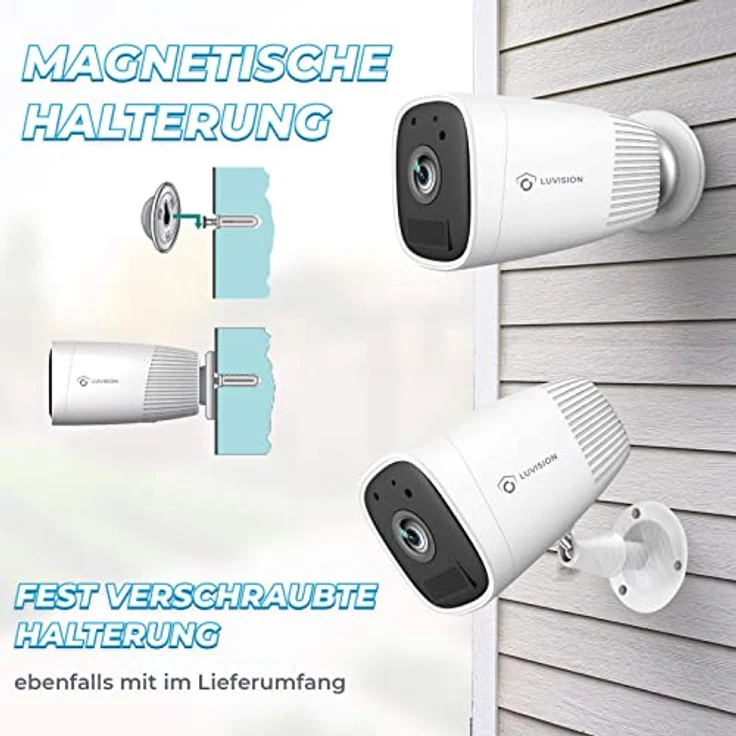 WLAN Akku Überwachungskamera | kabellose Indoor/Outdoor Kamera | Full HD | Nachtsicht | Gegensprechanlage | Bewegungserkennung | Cloud | TUYA & SmartLife App | Alexa kompatibel – Bild 3