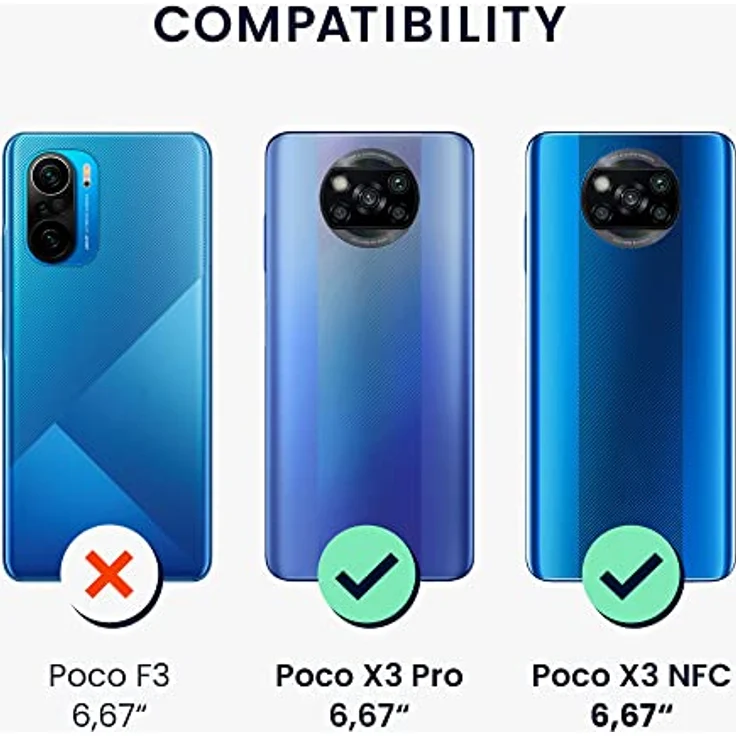 kwmobile 3X Folie matt kompatibel mit Xiaomi Poco X3 NFC/Poco X3 Pro - Displayschutzfolie Schutzfolie entspiegelt, transparent – Bild 5