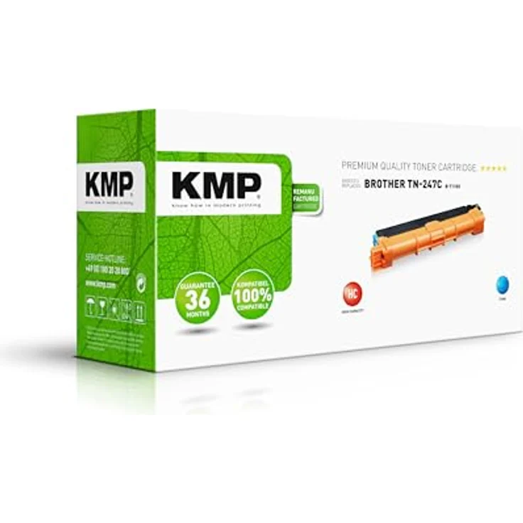 KMP Toner TN247C (C), wiederaufbereitet, hohe Farbtiefe, umweltfreundlich – Bild 1