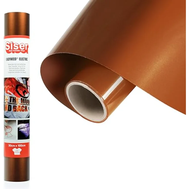 Siser Metal Flexfolie, Schnittbreite 30 cm, Kupfer mit glatter Oberfläche für Textilübertragungen – Bild 1