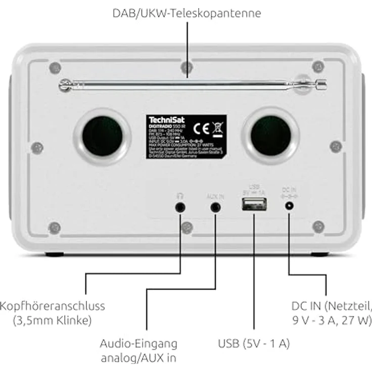 TechniSat DIGITRADIO 550 IR, DAB+ / UKW / Internet-Radio mit Bluetooth, 2 x 5 Watt Lautsprechern, TFT-Farbdisplay – Bild 2