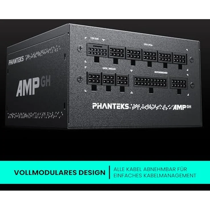 Phanteks AMP GH 750W 80 Plus Gold Netzteil, PCIe 5.1, ATX 3.1-750 Watt, schwarz – Bild 3