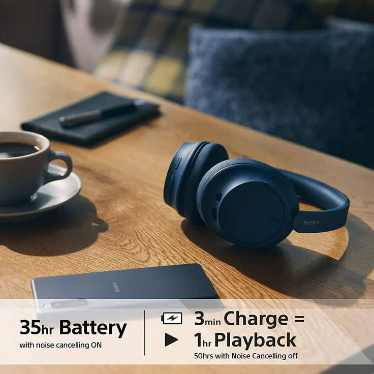 Sony WH-CH720N Over-Ear-Kopfhörer, Bluetooth, Mikrofon, Noise Cancelling, blau – Bild 5