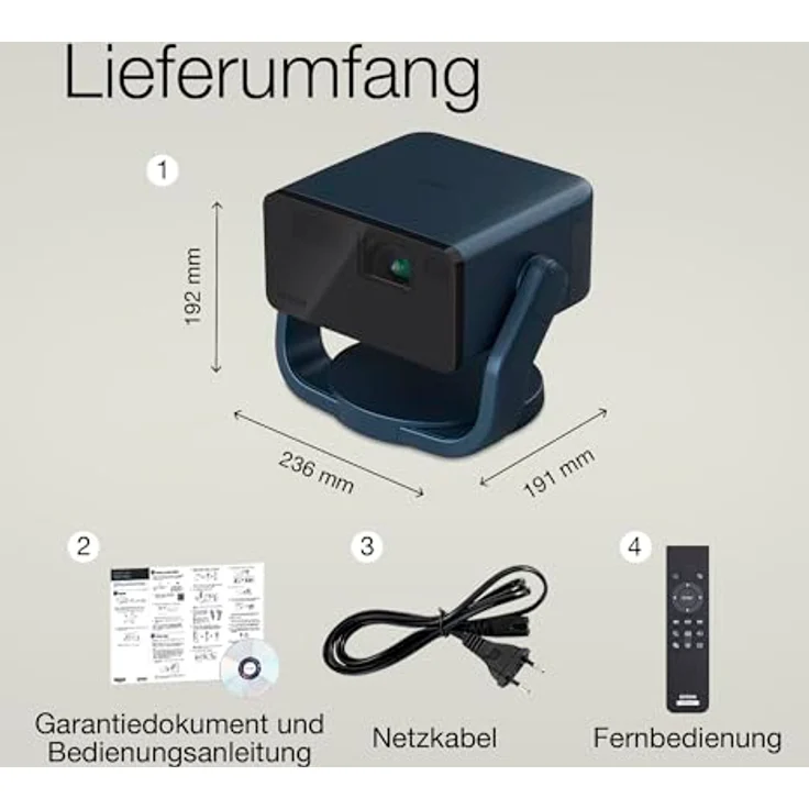 Epson EpicVision EF-22N tragbarer Mini-Laserprojektor, Full-HD 1.080, 3LCD, 1.000 Lumen, bis zu 150-Zoll-Projektionsfläche, Bluetooth-Lautsprecher, Chromecast, Google TV, Standfuß, blau – Bild 3