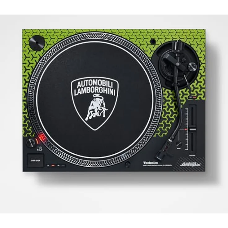 Technics SL-1200M7PEG Lamborghini Edition, Direktantrieb-Plattenspieler mit kernlosem Motor, 3 Geschwindigkeiten, Nadelbeleuchtung, grün – Bild 3