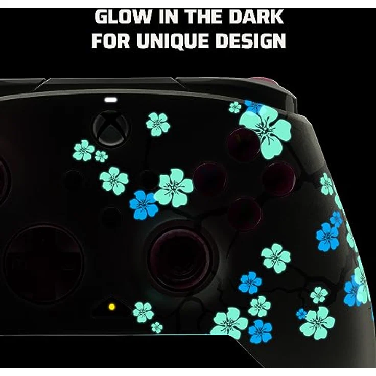 PDP Rematch - Blossom (Glow In Dark) Gamepad - Microsoft Xbox One, Xbox Series S, PC, Grau, Violett, programmierbare Rücktasten, Dual-Rumble-Motoren, integrierte Lautstärkeregler – Bild 2
