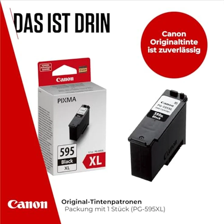 Canon PG-595XL, Druckerpatrone schwarz (BK) mit hoher Kapazität für bis zu 300 Seiten – Bild 3