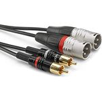 Hicon HBP-M2C2-0150 Audio Adapterkabel [2x Cinch-Stecker - 2x XLR-Stecker 3 polig] 1.50m Schwarz