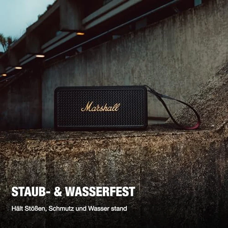 Marshall Middleton II, Tragbarer Bluetooth-Lautsprecher mit über 30 Stunden Spielzeit, wasserdicht nach IP67 – Schwarz und Messing – Bild 4