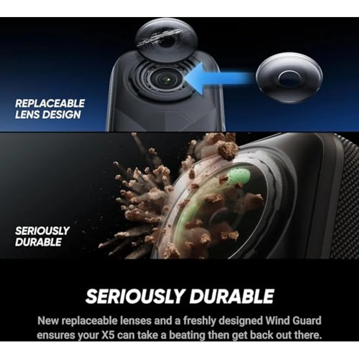 INSTA360 X5 Standard Bundle, 8K 360° Actioncam mit verbesserter Low-Light-Leistung, wasserdicht bis 15m, inkl. austauschbarer Objektive – Bild 7