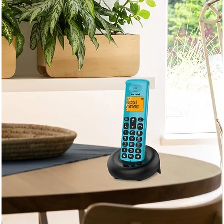 Alcatel Festnetztelefon E160 Mobilteil Handset inkl. Ladeschale, Schnurloses DECT-Telefon, Blau, Wireless, Hintergrundbeleuchtetes Display – Bild 5