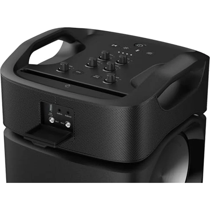 GRUNDIG Party Hit Max Bluetooth Lautsprecher, Musikbox, 160 Watt Gesamtausgangsleistung, 10 m Reichweite, bis zu 8 Stunden Akkulaufzeit, RGB Lichteffekte, TWS, Aux-Eingang, Powerbankfunktion, Schwarz – Bild 4