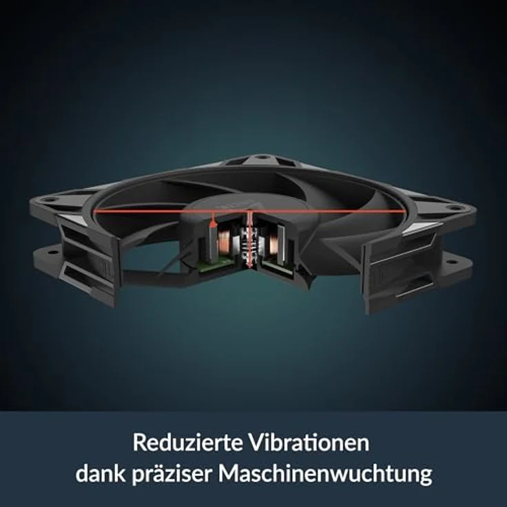 ARCTIC P12 Pro PST CO, 120 mm PWM Gehäuselüfter mit Y-Kabelsplitter, 600–3000 rpm, doppeltes Kugellager, schwarze Ausführung – Bild 4