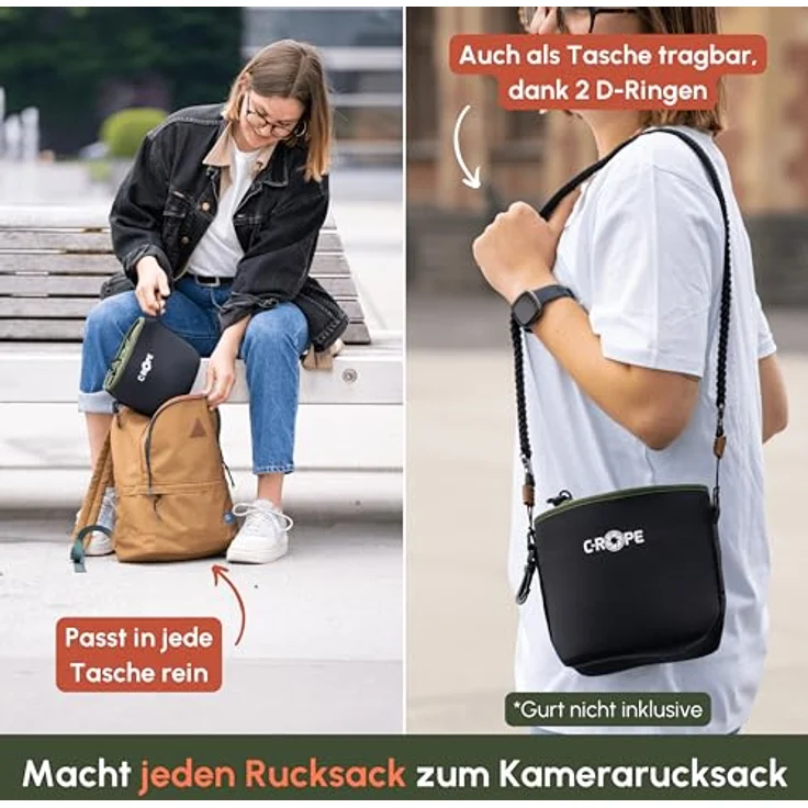 C-Rope Kamerabeutel XL, Neopren mit Fleece-Fütterung, wasserabweisend, Kamerazubehör – Bild 2