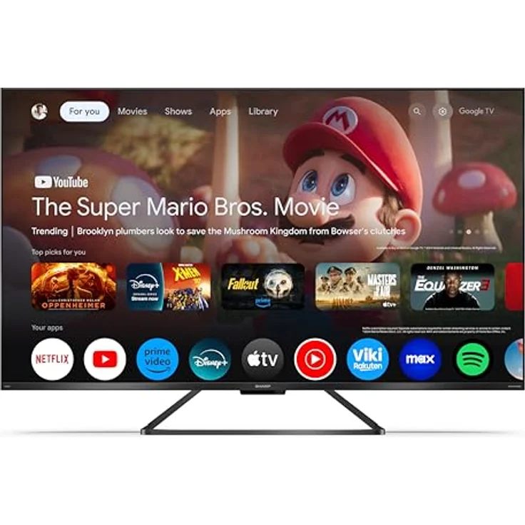 SHARP 50GR8265E Google TV, 50 Zoll 4K Ultra HD QLED, 144Hz, Dolby Atmos, Smart TV ohne Rahmen, HDMI 2.1 mit eARC – Bild 2