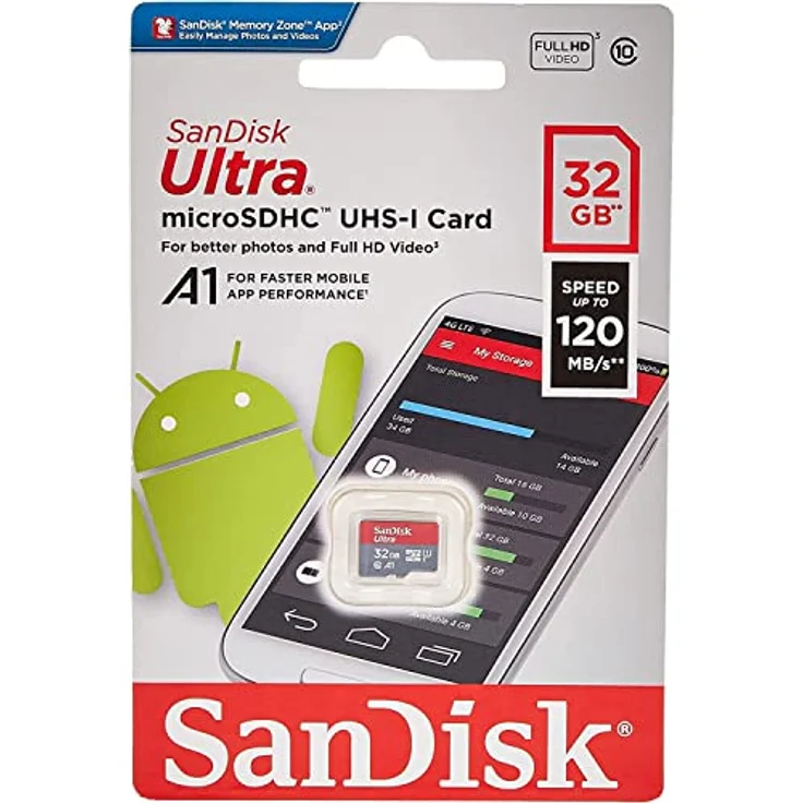 SanDisk Ultra - Flash-Speicherkarte - 32 GB - A1 - Class10 - microSDXC UHS-I (SDSQUA4-032G-GN6MN) – Bild 2