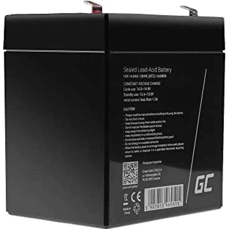 Green Cell AGM Akku VRLA Blei-Batterie Bleiakku Ersatzakku 12V 5Ah 4,5Ah 4Ah 5,3Ah (4Ah)