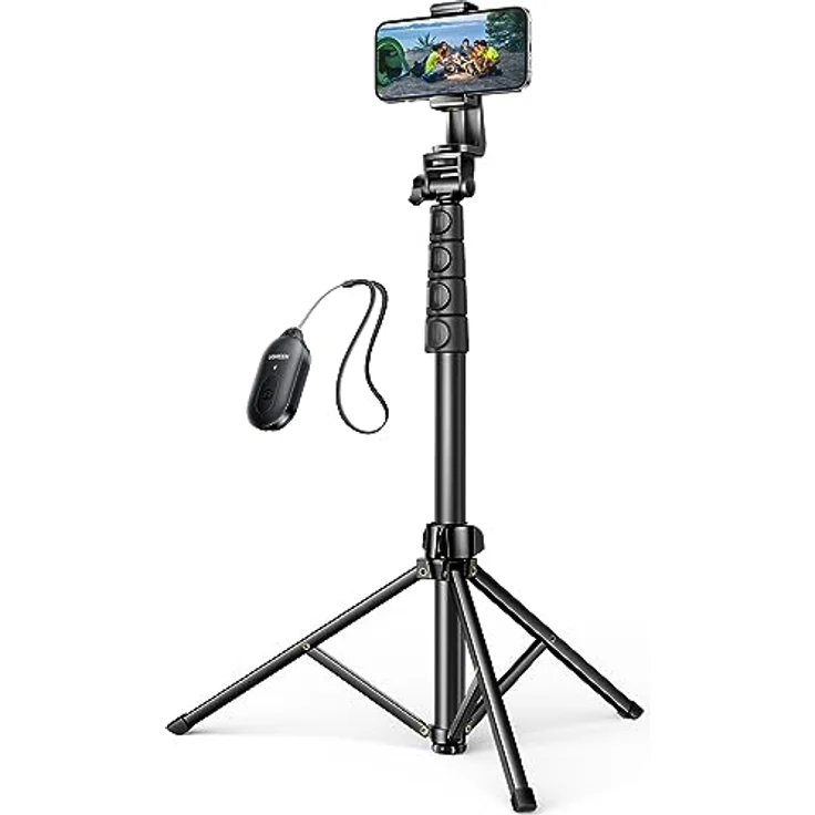 Ugreen LP680, Selfie Stick mit Bluetooth-Fernbedienung, kompakt und zusammenfaltbar, Schwarz – Bild 1