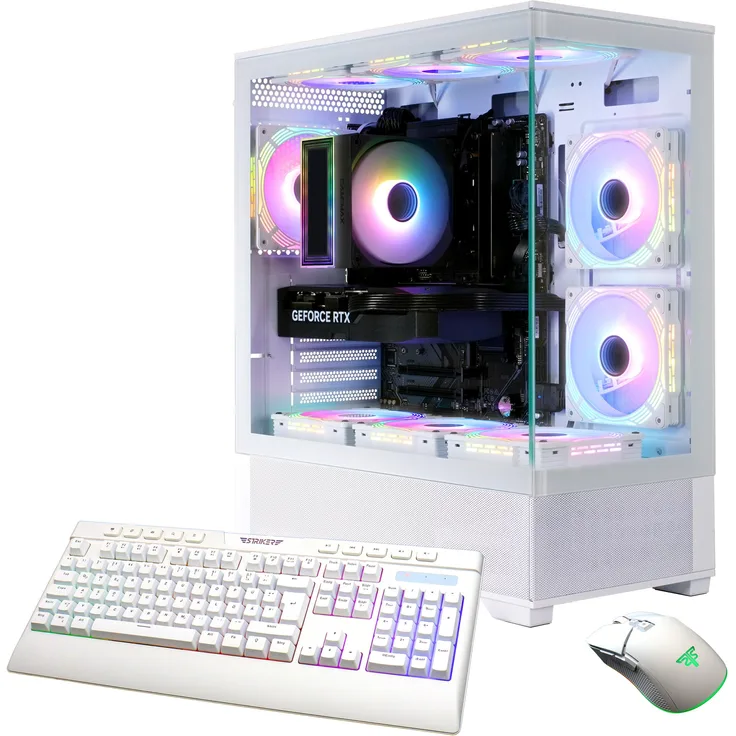GAMEMAX Vista AW 7820 Gaming-PC, AMD Ryzen 5 7500F, 16GB DDR5 RAM, 1TB SSD, RTX 5060Ti (16GB), weiß, Windows 11