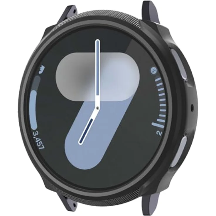 Spigen Liquid Air Hülle Kompatibel mit Samsung Galaxy Watch 7 44mm (2024) - Matt Schwarz - EKG-Überwachungsfunktion, erhöhte Kanten, schlankes Design – Bild 1