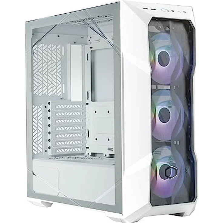Cooler Master MasterBox TD500 Mesh V2 – E-ATX Gehäuse mit tesselliertem Mesh, Mid-Tower mit 3 x 120 mm ARGB-Lüfter, abnehmbare Abdeckung, Seitenwand aus gehärtetem Glas, USB Typ-C 10 Gbit/s – Weiß – Bild 3