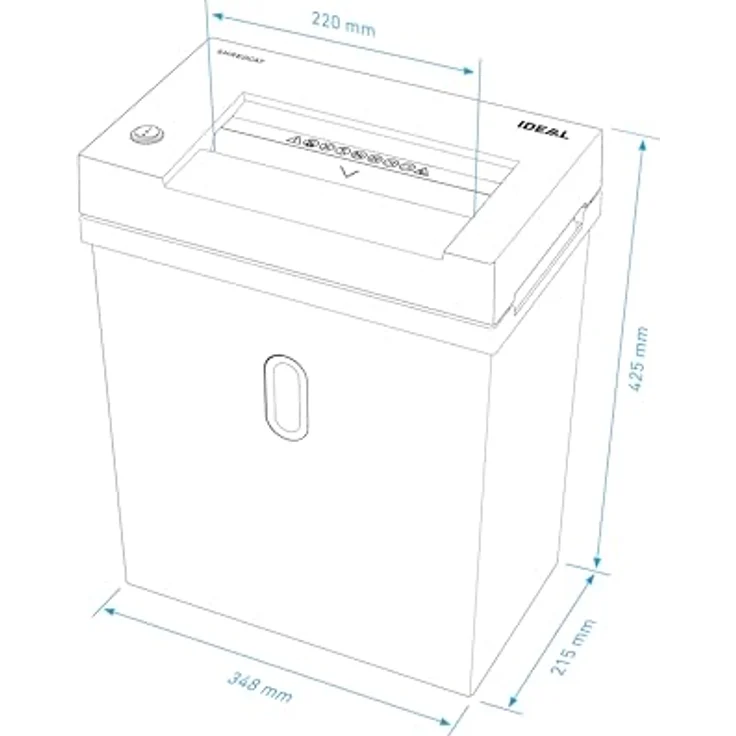 Ideal SHREDCAT 8200, Aktenvernichter mit 4 mm Streifenschnitt, P-2, automatischer Start/Stopp, Sicherheitsmerkmale, Sichtfenster im Behälter – Bild 7