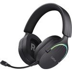 Trust Gaming GXT 491 Fayzo 7.1 Gaming Headset Bluetooth + RF 2.4 GHz, 22 Stunden Akkulaufzeit, 85% Recyclingkunststoff, RGB Over-Ear Kopfhörer Kabellos Bluetooth PC PS5 PS4 Switch - Schwarz